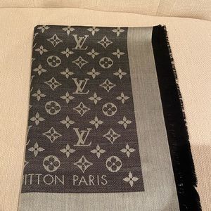Brand new Louis Vuitton black denim shawl